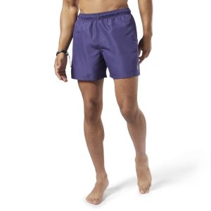 Spodenki Męskie Reebok Beachwear Basic Boxer Fioletowe PL 67PXUZK